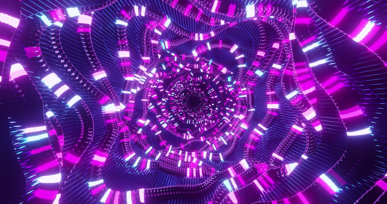 👍 tunnel lights motion vj loop 4k (5 hour VJLOOP NEON abstract background free)