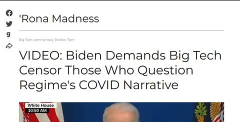 Biden Demands Big Tech Censor Those Who Question Regime's COVID Narrative