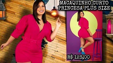 ✔️ MACAQUINHO CURTO MANGA PRINCESA PLUS SIZE