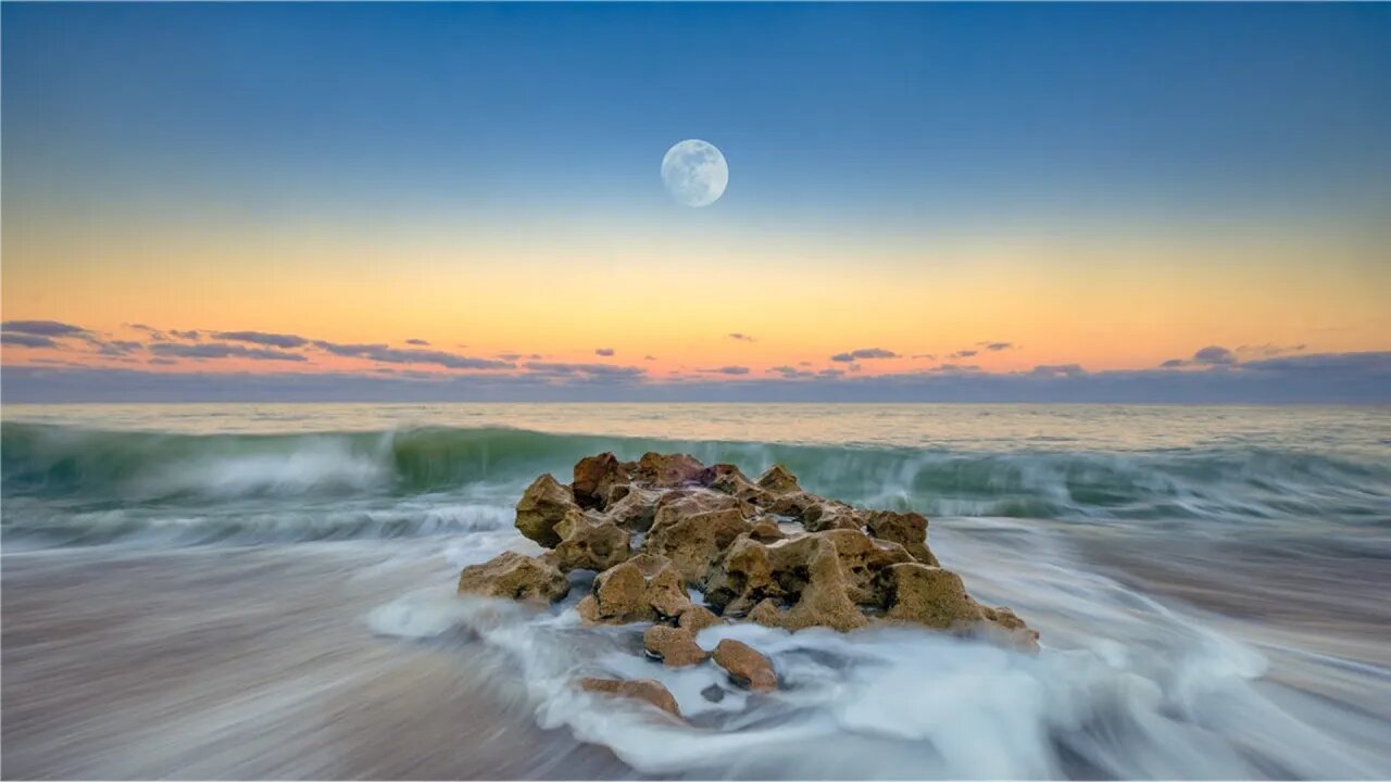 4 Hours of Beach Waves for Meditation, Relaxing, and Study. Dark Screen for Deep Sleep.