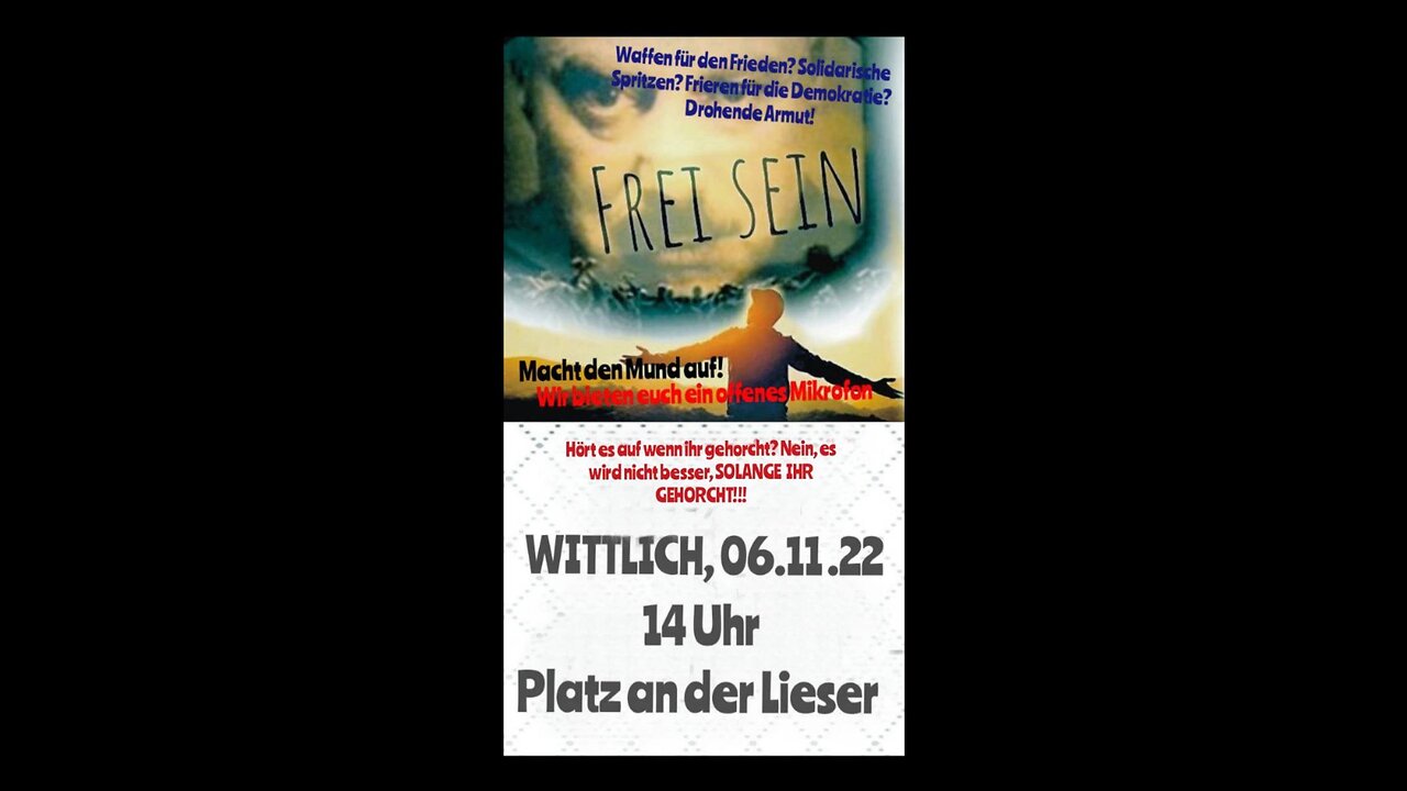 Frei Sein / Wir müssen Reden Demo Wittlich Platz an der Lieser 6.11.22