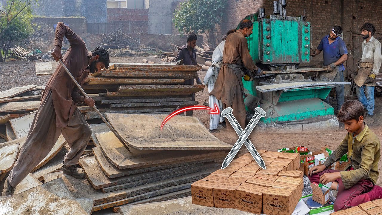 😱How Ship Plates Become Millions of Nails: A Complete Manufacturing
