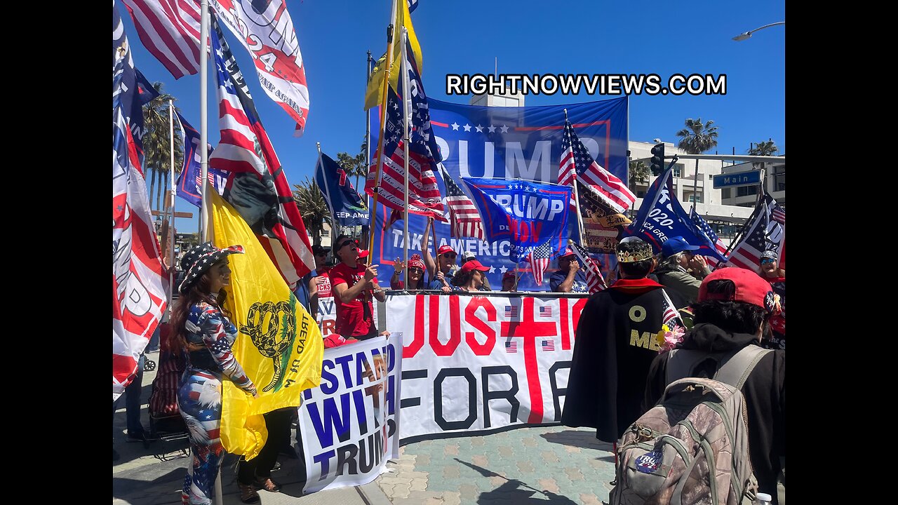 Rally in support of President Trump in Huntington Beach, CA.
