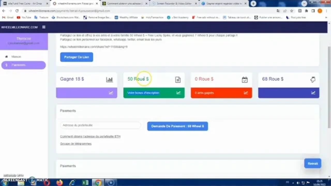 Gagner Crypto Bitcoin wheel Retrait wallet Ether Erc20 Site web jouer jeux nft