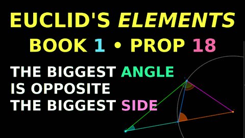 The angle opposite the biggest side is always the biggest angle | Euclid Elements Book 1 Prop 18