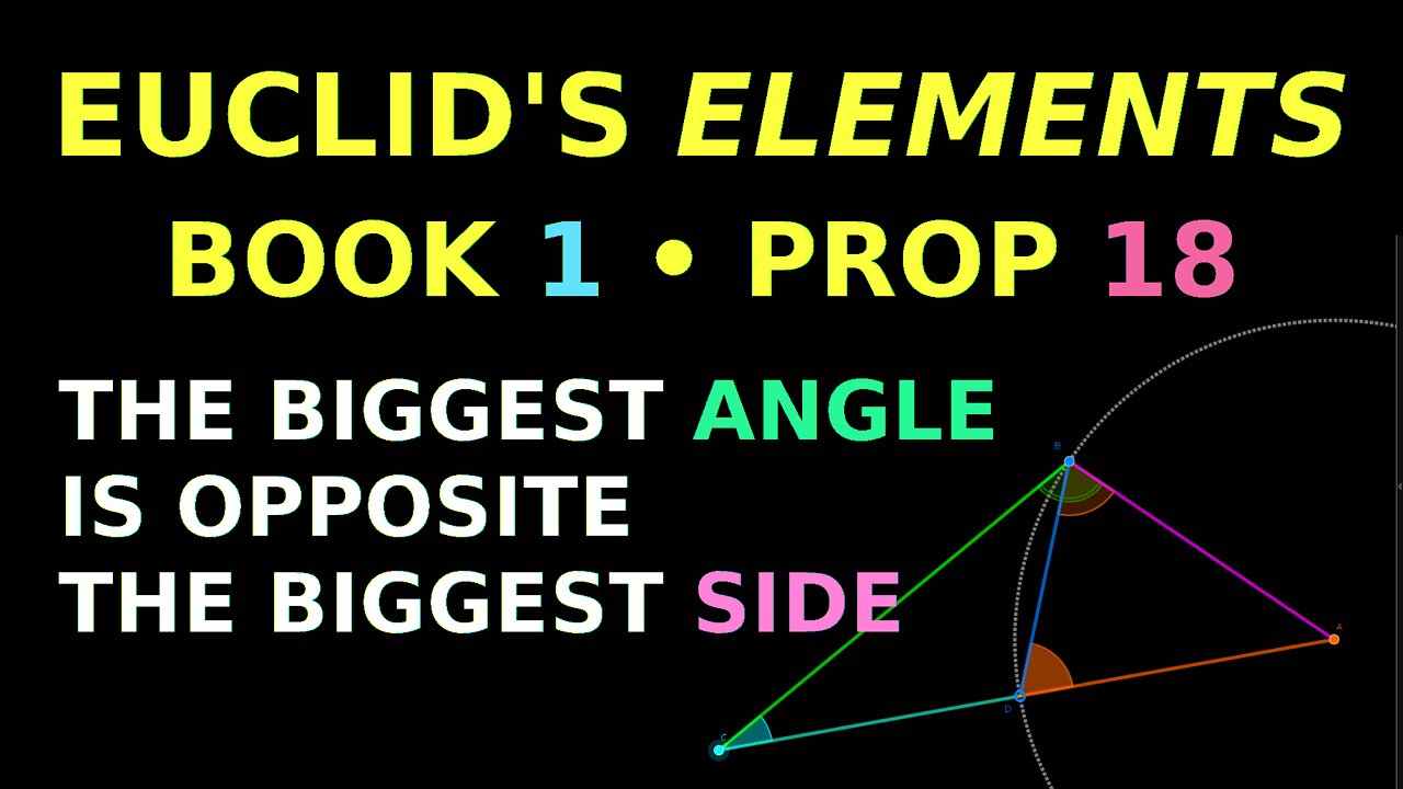 The angle opposite the biggest side is always the biggest angle | Euclid Elements Book 1 Prop 18