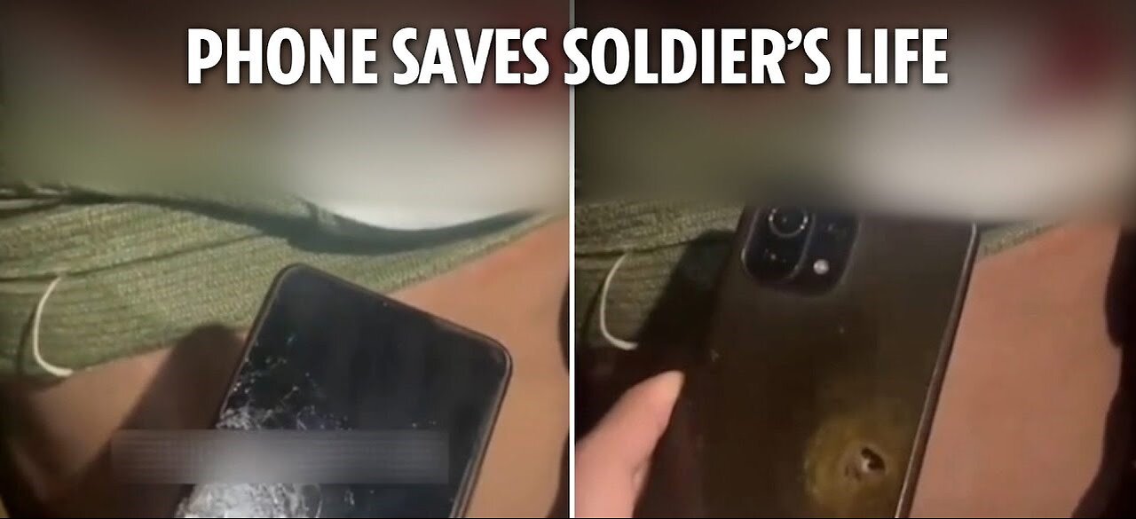 Soldier cheats death when sniper's bullet hits phone in his chest pocket