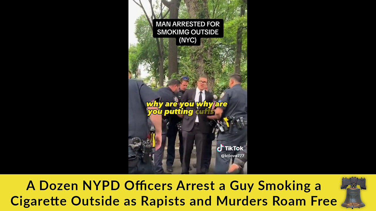 A Dozen NYPD Officers Arrest a Guy Smoking a Cigarette Outside as Rapists and Murderers Roam Free