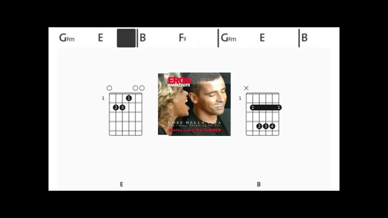 Tina Turner & Eros Ramazzotti - Cose Della Vita - (Chords & Lyrics like a Karaoke)