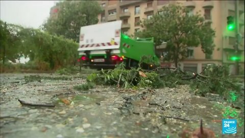 Footage of the storm in Paris, inundating metro stations.