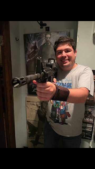 Firing a M4 air rifle