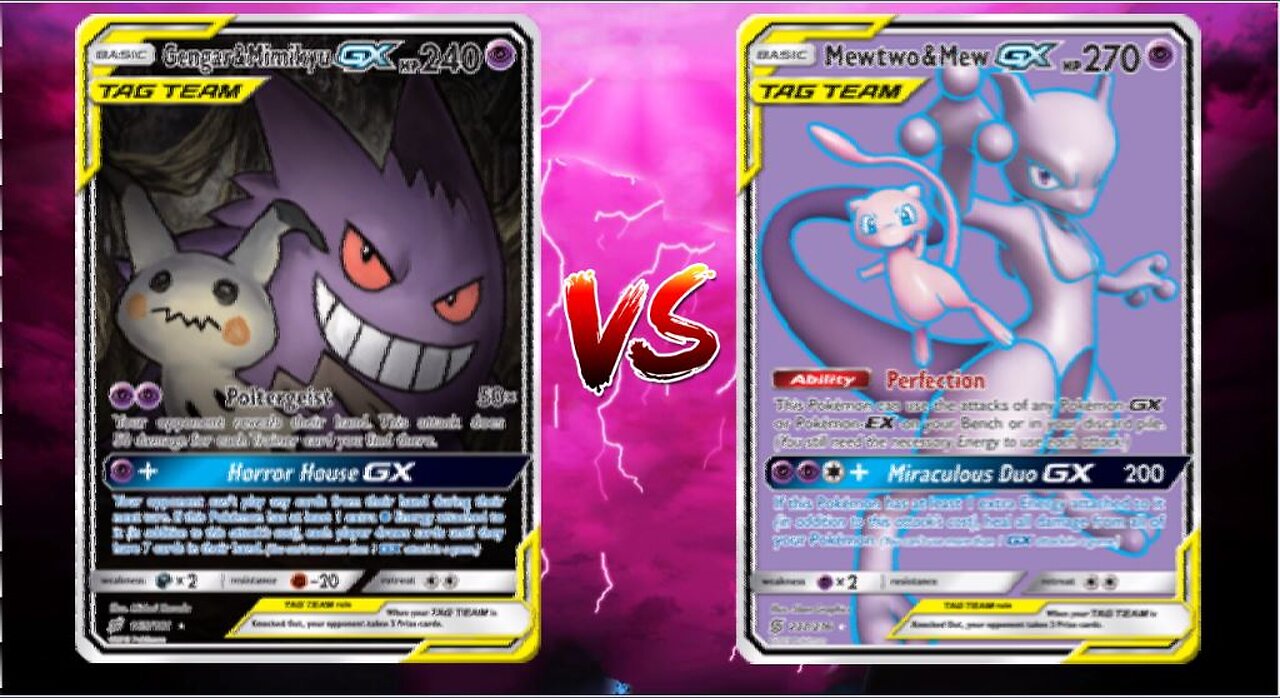 Pokemon TCG Online Gengar Mimikyu GX Shadow Rider Vileplume VS Mewtwo Mew GX Blastoise!!