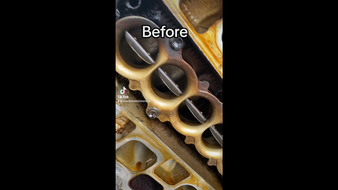 Before&after cleaning engine part