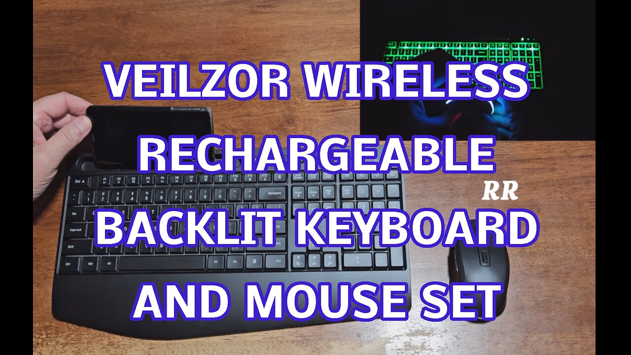 VEILZOR Wireless Rechargeable Keyboard and Mouse Set, RGB Backlit