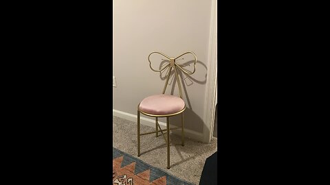 Wisfor White Vanity Chair with Bow, Cute Makeup Dressing Chairs for Bedroom, 1 Pack