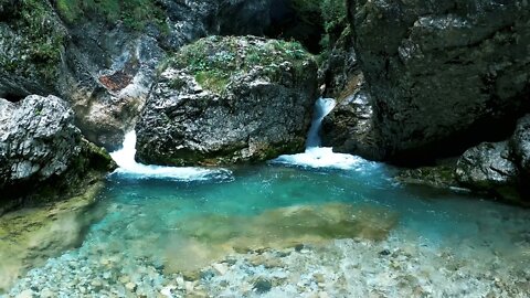 Stone stream in the forest. The sounds of the forest - the stream! Sounds of nature.