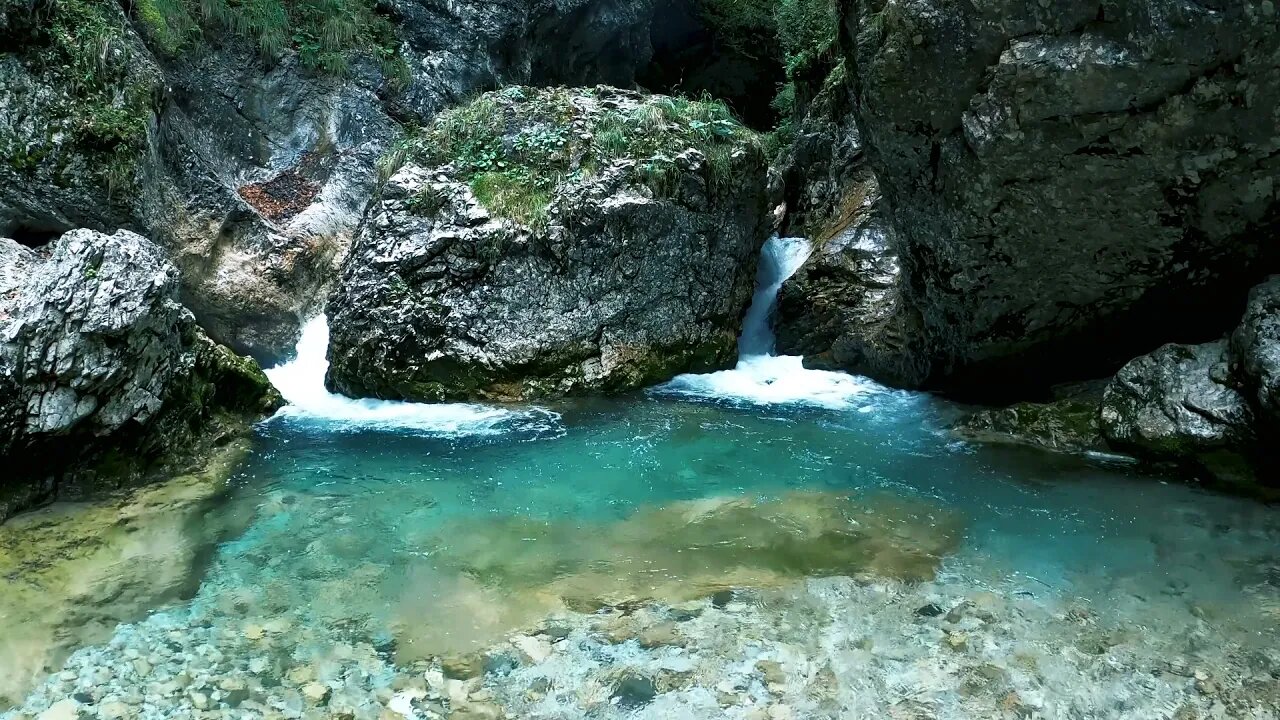 Stone stream in the forest. The sounds of the forest - the stream! Sounds of nature.
