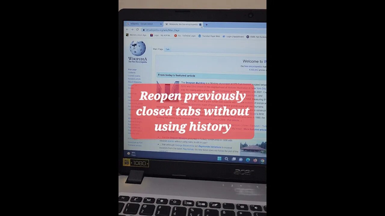 Reopen previously closed tabs without using history #shorts #youtubeshorts