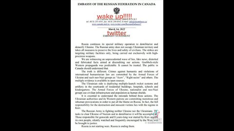 Statement from the Russ!an £mbassy in €anada..