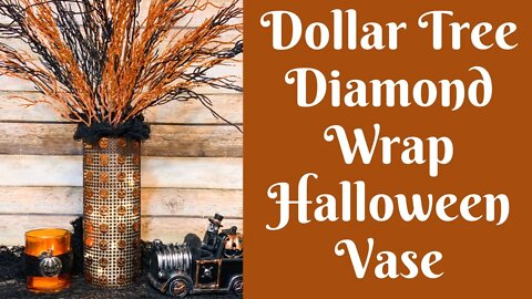 Dollar Tree Halloween Crafts: Dollar Tree Diamond Wrap Halloween Vase