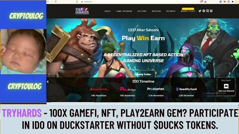 Tryhards - 100x Gamefi, NFT, Play2Earn Gem? Participate In IDO On Duckstarter Without $DUCKS Tokens.
