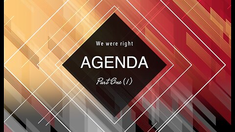 Agenda Part 1