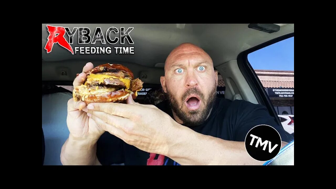 Ryback Feeding Time: Monster Meathead Burger with Sweet Potato Fries