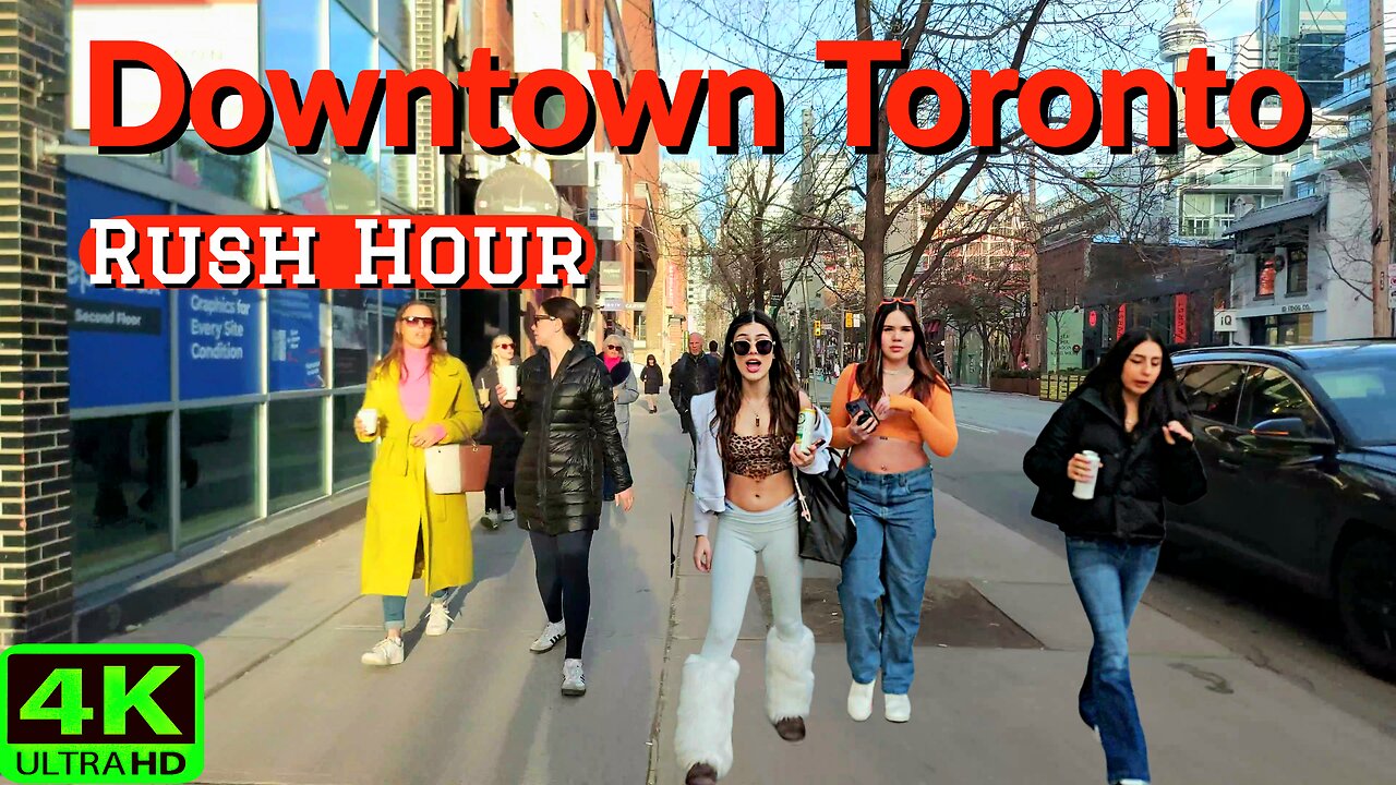 【4K】Rush Hour Walk Financial District Downtown Toronto Canada 🇨🇦