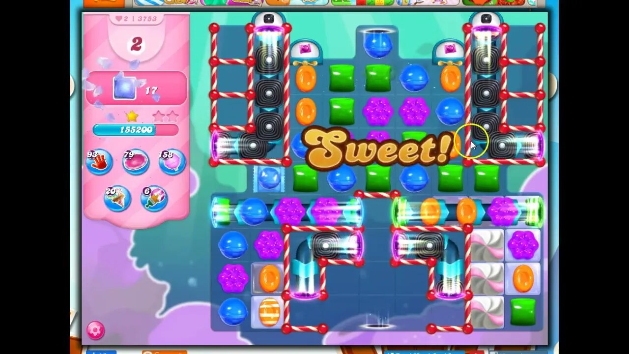 Candy Crush Level 3753 Talkthrough, 25 Moves 0 Boosters