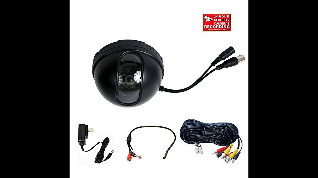 VideoSecu Built-in Color CCD CCTV Dome Security Camera 3.6mm Wide View Angle Lens with Power Su...