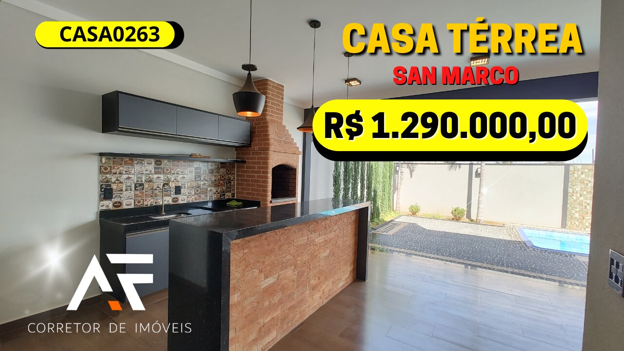 CASA0263 - CASA TÉRREA NO CONDOMINIO SAN MARCO ZONA SUL DE RIBEIRÃO