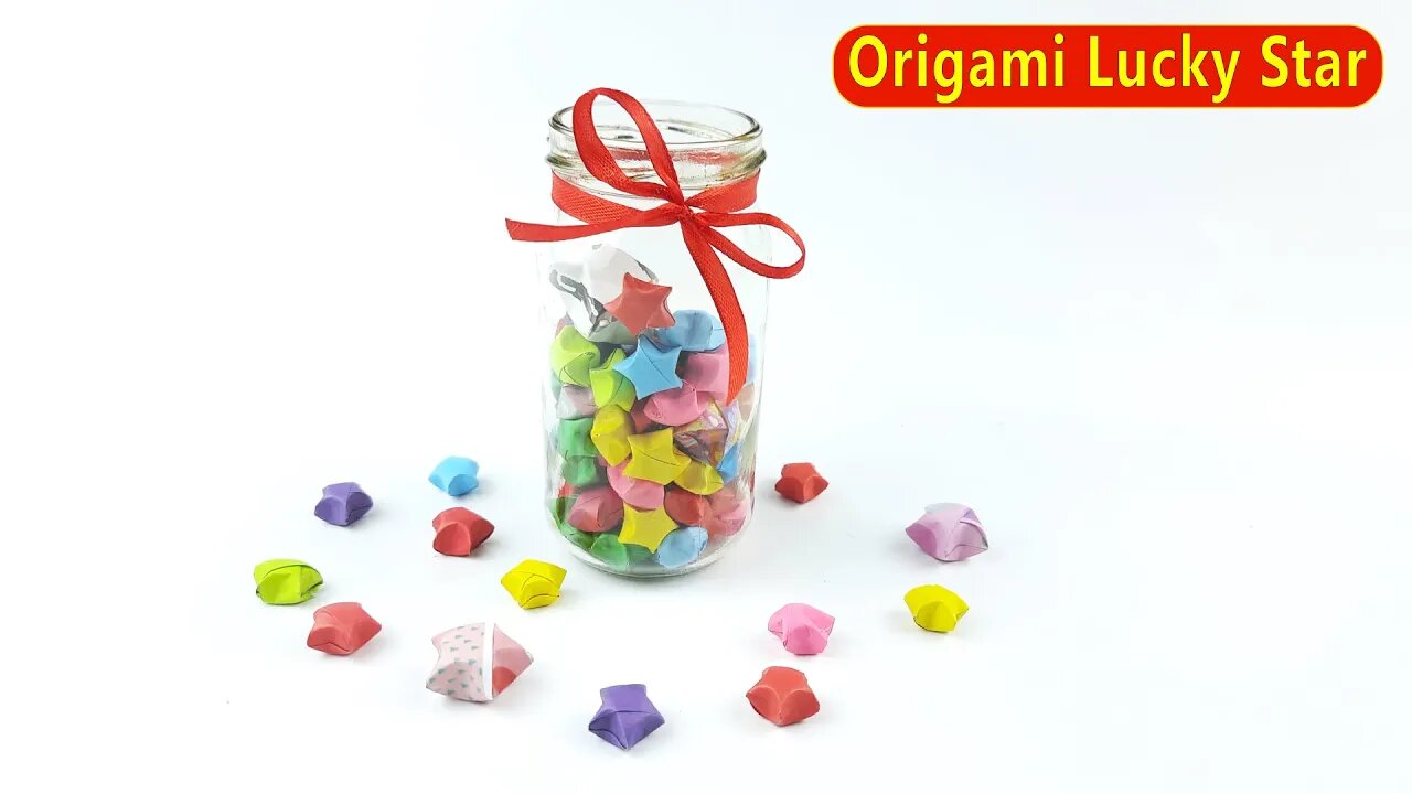 Origami Lucky Star In Jar - Easy Paper Crafts