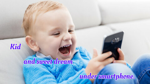Kid and smartphone one on one.