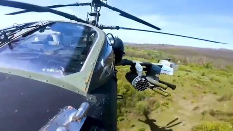 Russian Ka-52 & Mi-8 Attack Helicopter Crews Striking Ukrainian Positions & Personnel