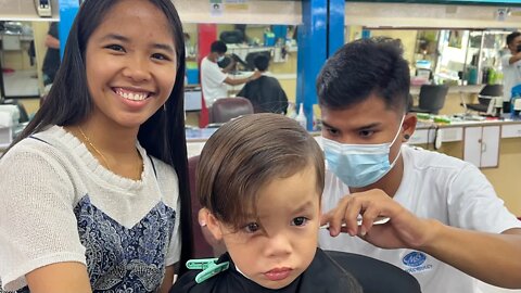 Baby's First $3 Haircut (In the Province) Bohol, Tagbilaran City!