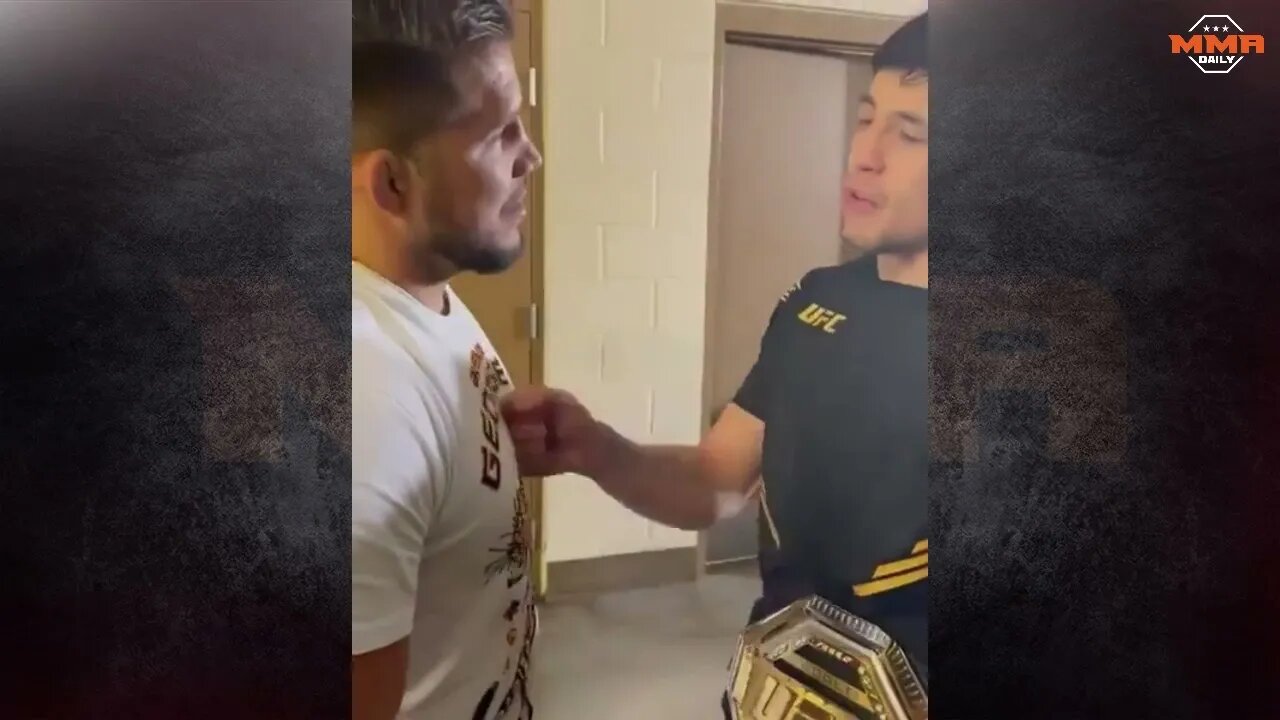 Brandon Moreno & Henry Cejudo meet back stage at UFC 263