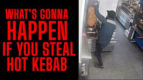 A Man trying to steal kebab