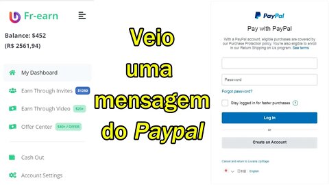 Earn Buzz Recebi MENSAGEM do PAYPAL, é o pagamento?