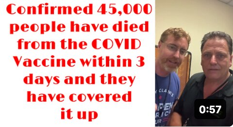 BREAKING! Confirmed 45,000 people have died from the COVID Vaccine within 3 days