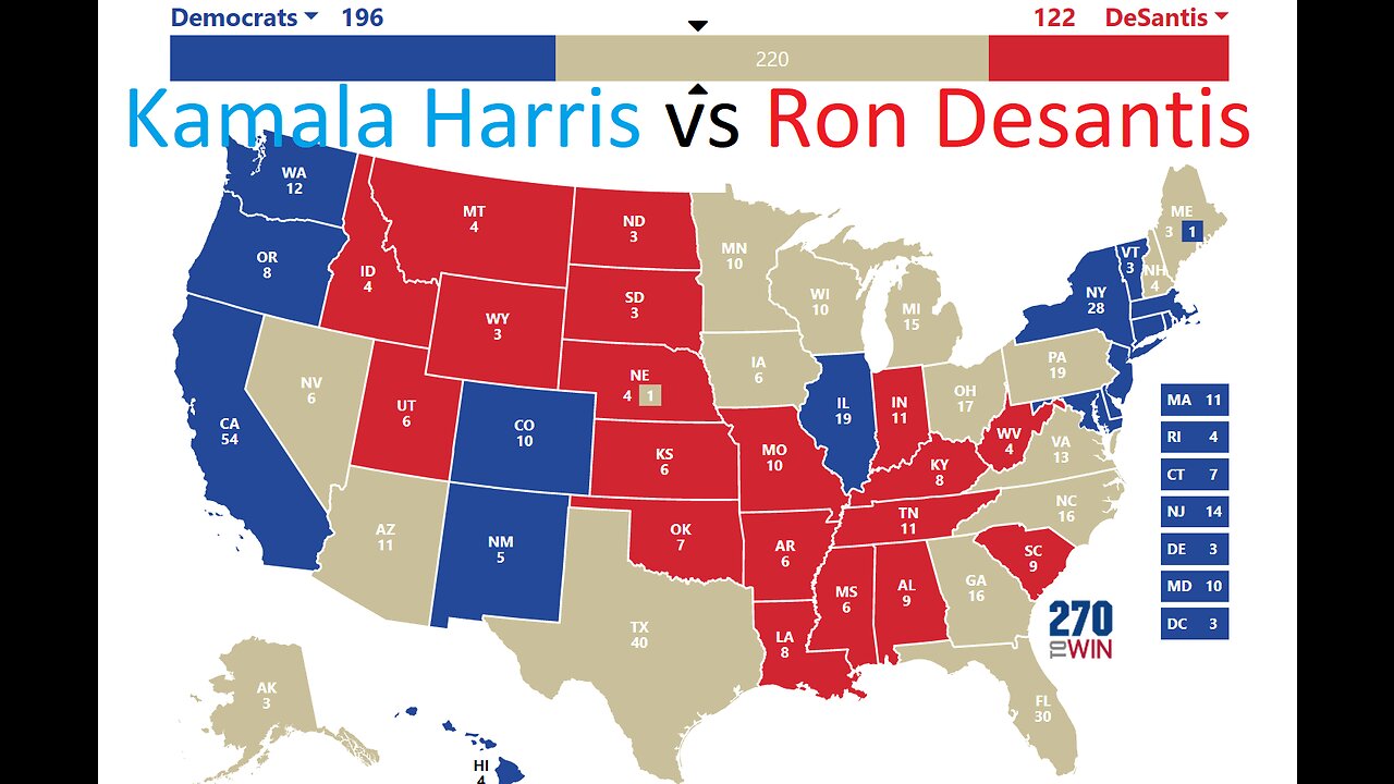 KAMALA HARRIS VS RON DESANTIS 2024 ELECTION PREDICTION