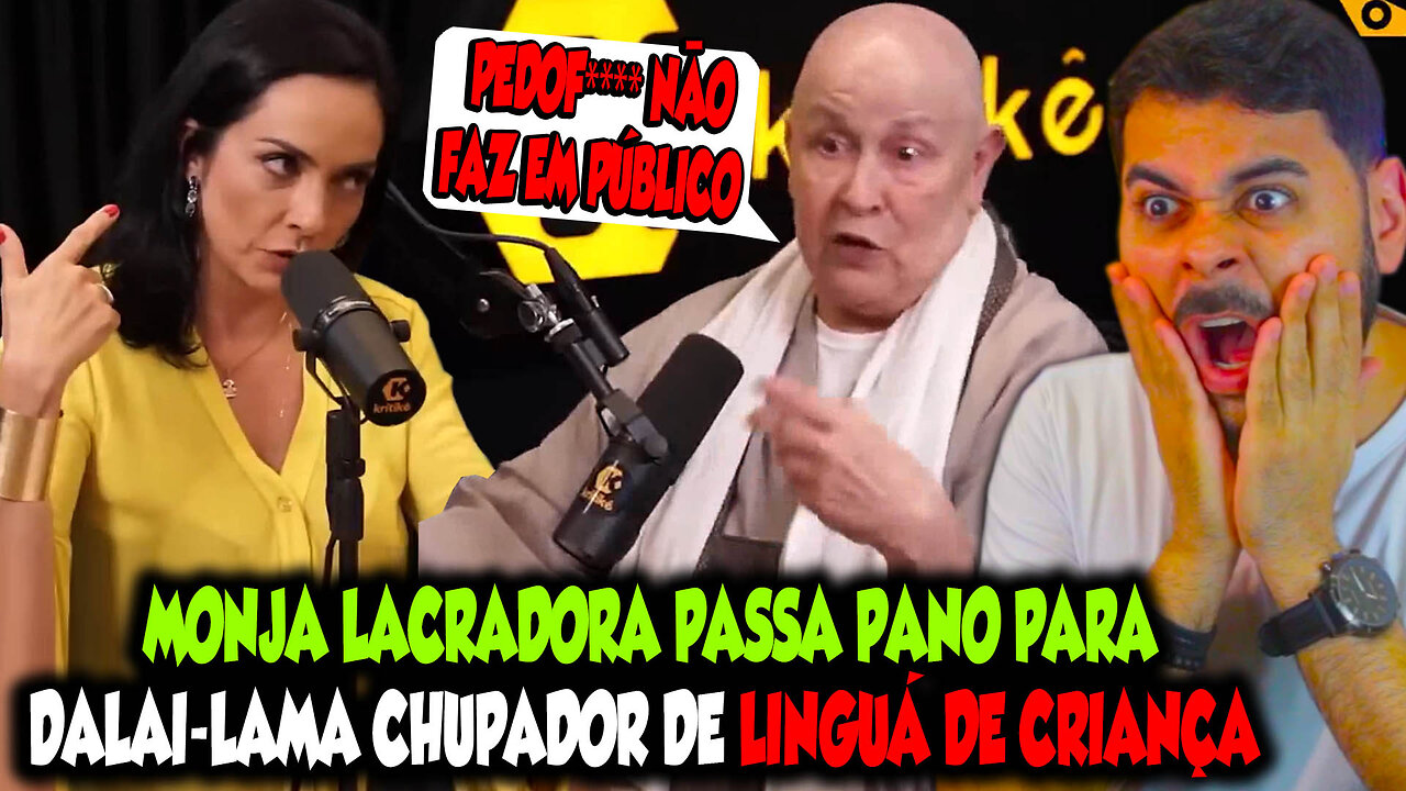 MONJA LACRADORA PASSA PANO PARA DALAI-LAMA, CHUPADOR DE LÍNGUA DE CRIANÇA