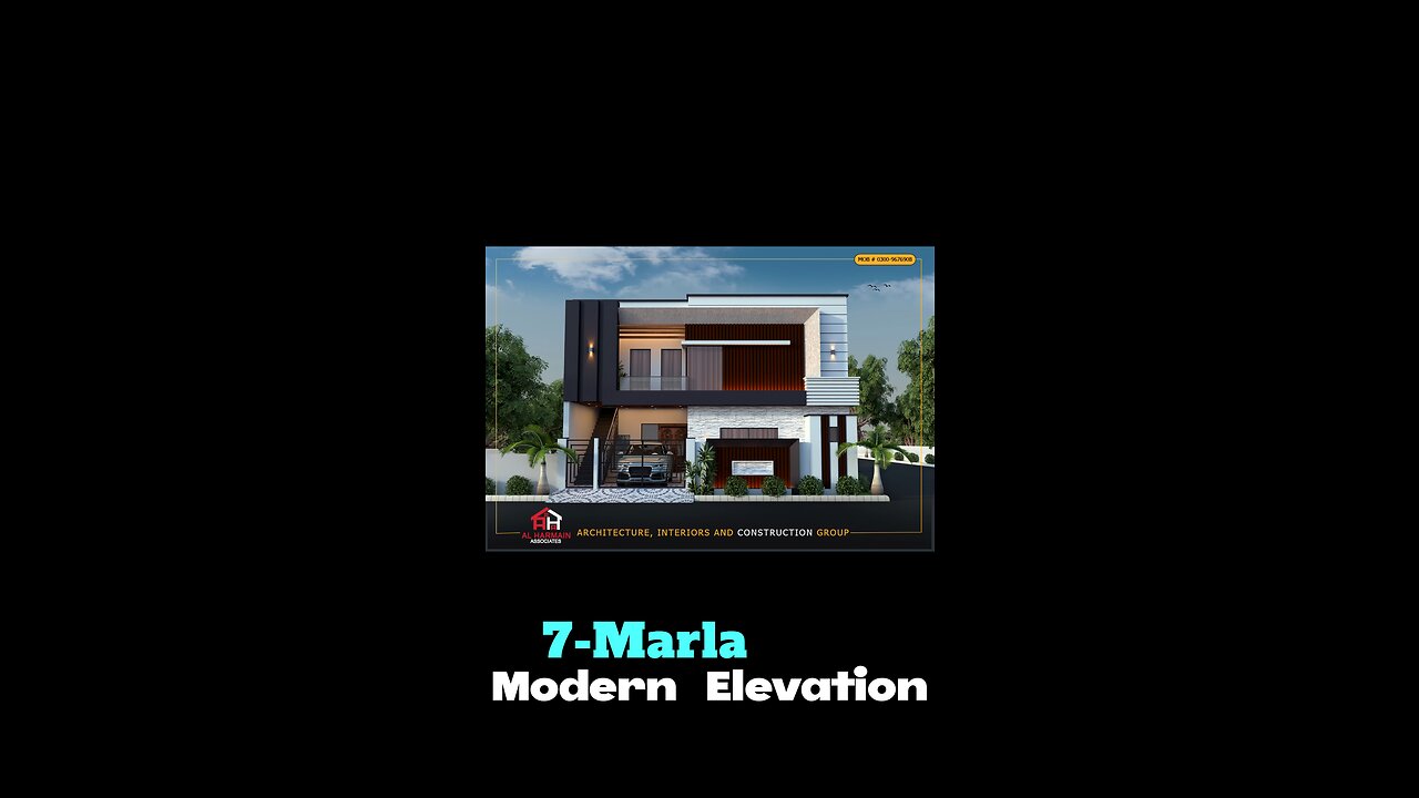 "Get inspired by the mesmerizing front elevation design of a 7 marla corner house! Don't miss it!"