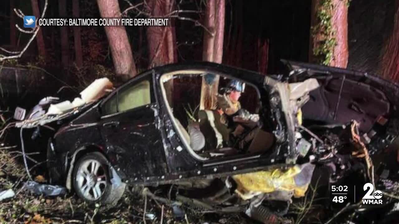 Jaws of life used to rescue person trapped in horrific I-695 crash