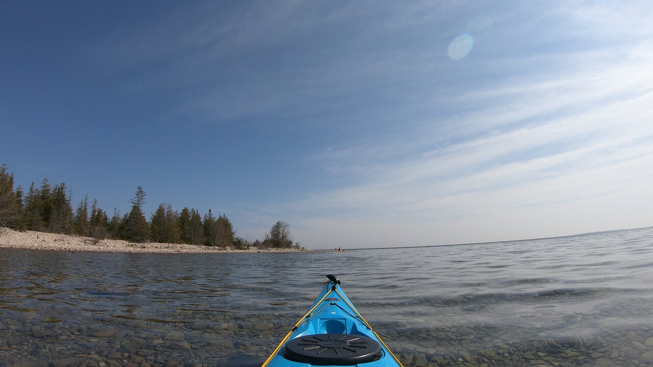 Kayaking in Bell Bay on Lake Huron