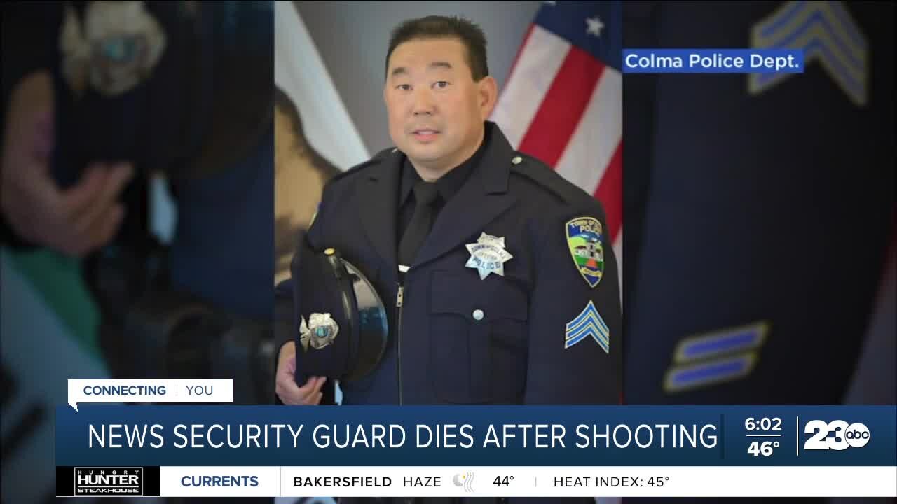 Suspect sought in killing of a TV news security guard in Northern California