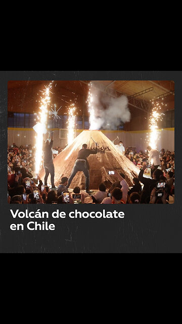 Volcán de chocolate cautiva a multitudes en festival chileno