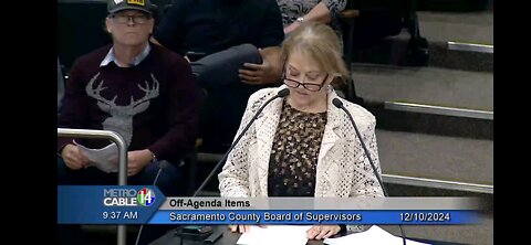 SACRAMENTO COUNTY BOARD OF SUPERVISORS 12/10/24: STOP THE SHOTS