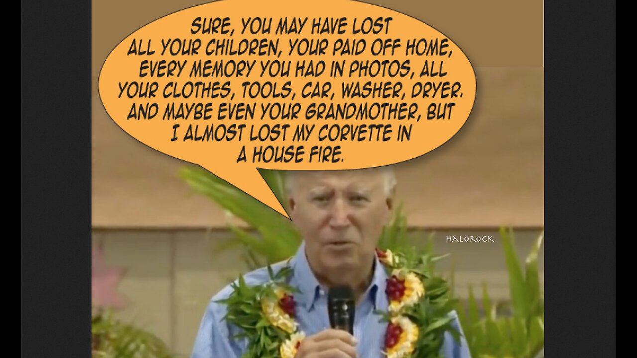 During Speech To Hawaii Fire Victims, Pedo Joe Biden Compares The Fire To A Kitchen Fire In His Home