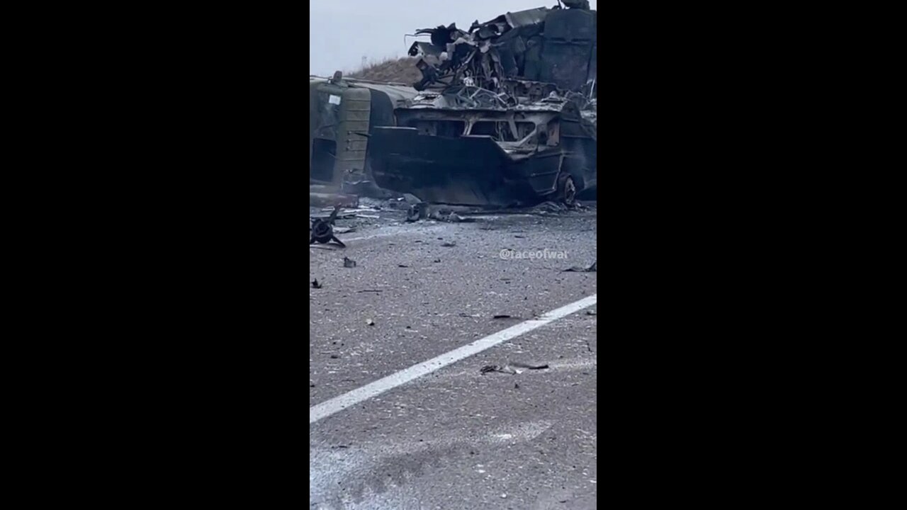 Destroyed Ukrainian SAM 9K33 "Osa-AK" and GAZ-66