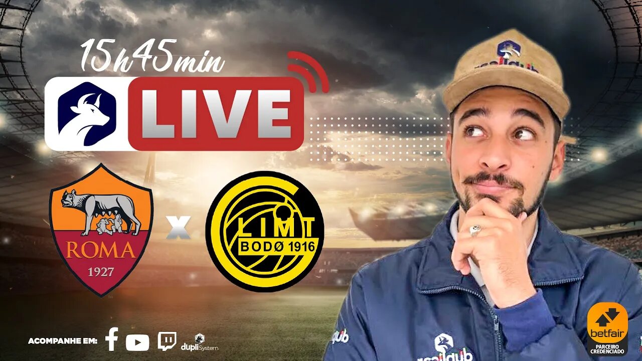 ⚽️ ROMA x BODO/GLIMT - Liga Conferência Europa da UEFA - TRADING ESPORTIVO AO VIVO ⚽️